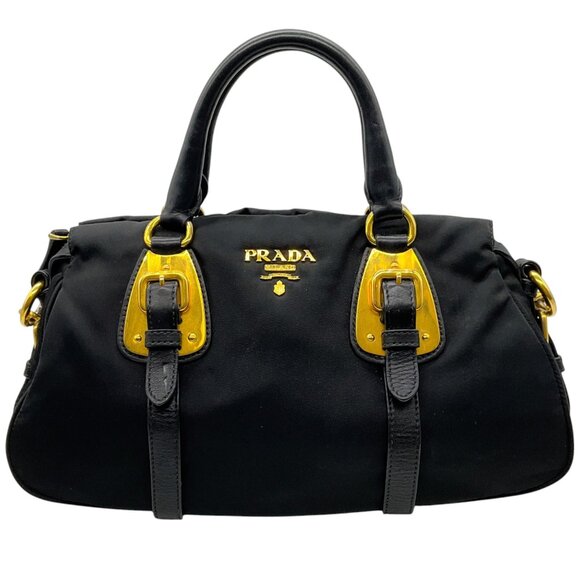 Prada Black Belted Tessuto Two Way Bag - Picture 1 of 11